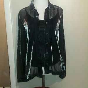 VTG 90s Sheer Retro Glitter Blouse/Tank Liner NWT